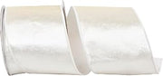 Reliant Ribbon Velvet Colors Plush Deluxe Backed Wired Edge Ribbon, White
