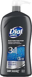 Dial Men 3in1 Body, Hair and Face Wash Bundle with Recharge and Hydro Fresh Scents, 32 fl oz Each