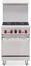 American Range AR-4 NG 24" Wide Heavy Duty Restaurant Range, Natural Gas, 32000 BTU/Hr. Each Burner (20" Wide Oven)