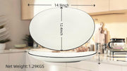Roeveca Ceramic Serving Platter, Oval 15 x 12.4 Inch, White, Set of 2