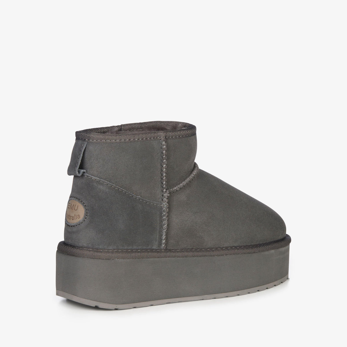 Australia - Stinger Micro Flatform Womens Boot by EMU – 6, Sheepskin, Charcoal, Model 195283082864
