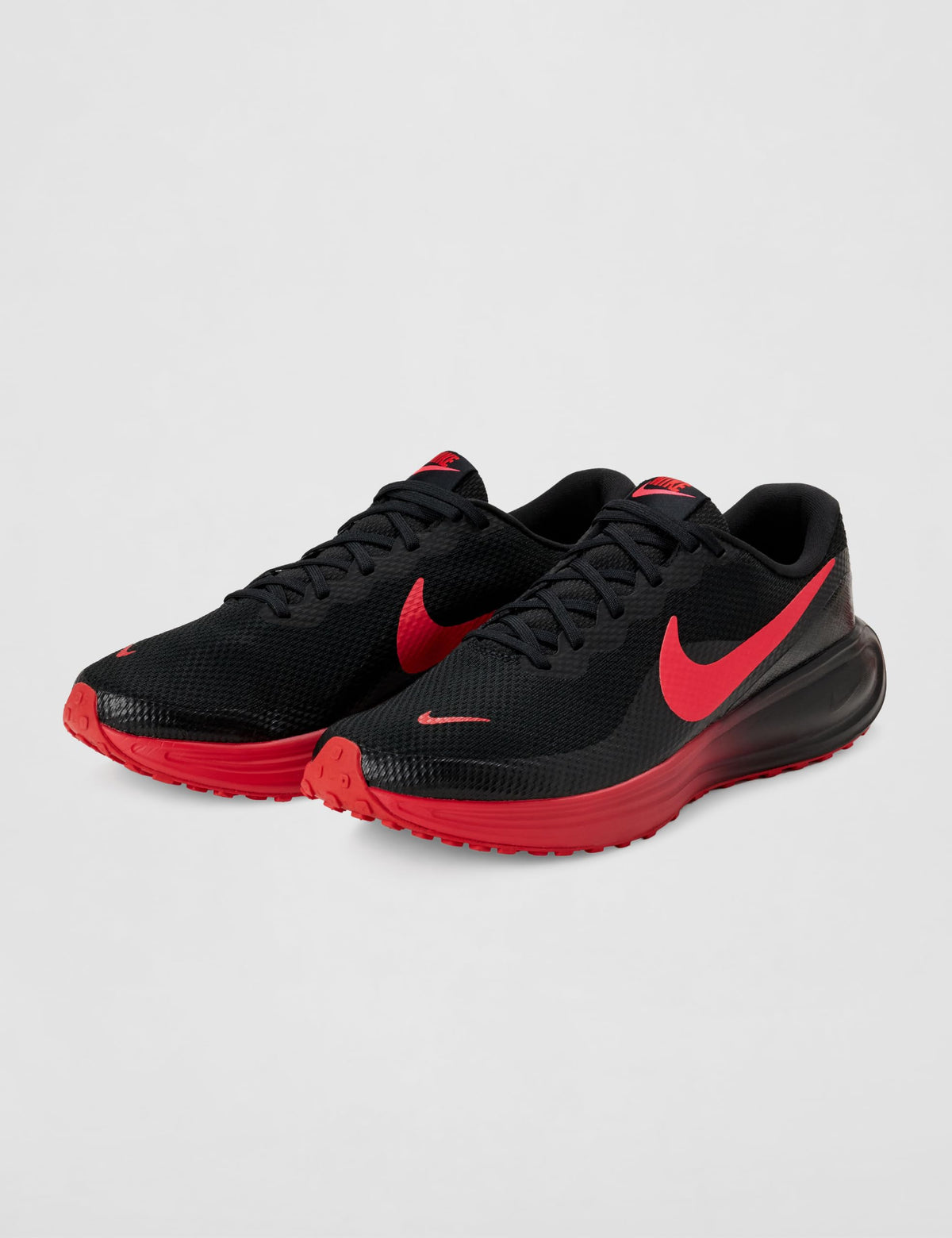 Men's Revolution 8 Road Running Shoes by Nike – Mesh, Black/Red Orbit-university Red, Model NKHJ9198-01204