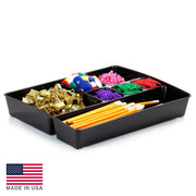 OIC, Achieva 30% Post Consumer Plastic Recycled Deep Drawer Tray, 15-1/8 X 11-1/2 X 2-1/4 in, Black by Officemate – 15.1" x 11.5" x 2.3", Plastic, Black, Model 26241