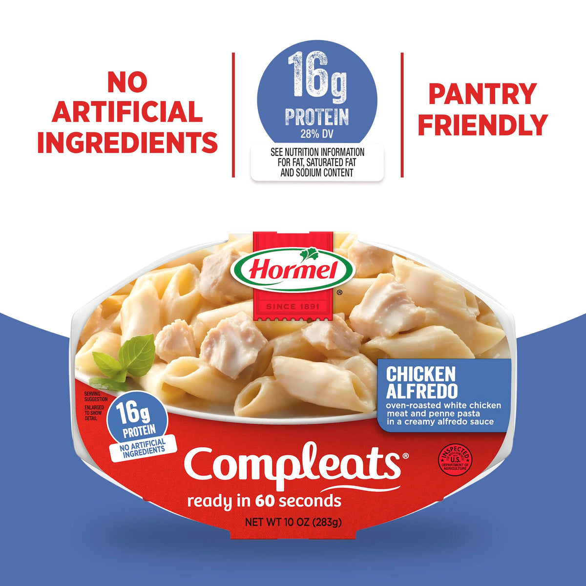 HORMEL COMPLEATS Chicken Alfredo / 10 Ounce (Pack of 6) / 6 Meat Dishes