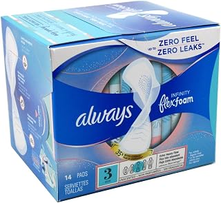 Always Pads Size 3 Infinity with Flex Foam 14 Ct X-Heavy Flow (Pack of 2)