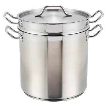 Winco 20 qt Steamer/Stainless Steel Pasta Cooker by Winware – 20 Quarts, Stainless Steel, Model SSDB-20S