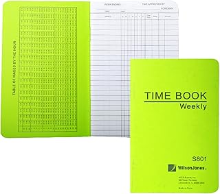 Wilson Jones Foreman's Time Book, 6.75 x 4.125 Inches, 1 Page per Week, 36 Pages per Book (WS801A)
