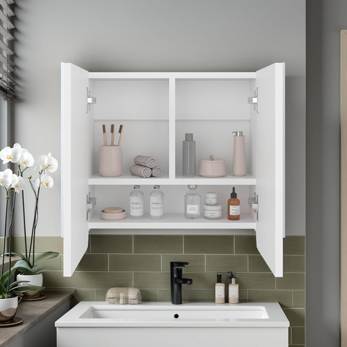 16" Argos Medicine Cabinet by DEPOT E-SHOP – Engineered Wood, White, Model DE-GLB11582