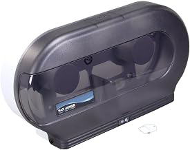 San Jamar R4000TBK Twin Bath Tissue Dispenser, 9-Inch