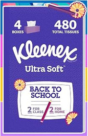 Kleenex Back-To-School Ultra Soft Facial Tissue - 4pk/120ct (Exclusively listed by El Mercado Esencial), White