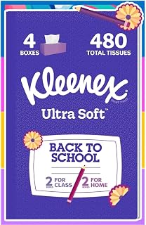 Kleenex Back-To-School Ultra Soft Facial Tissue - 4pk/120ct (Exclusively listed by El Mercado Esencial), White