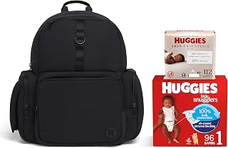 Bundle of Huggies Diaper Bag + Little Snugglers Baby Diapers+ Skin Essentials Baby Wipes