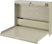 Global Industrial Wall Mounted Fold Down Shop Desk with keyed Lock, 50 Lbs