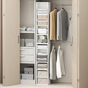 Furinno PASIR 10-Tier Closet Organizers and Storage, Open Shelf, Storage Organizer, 12-Inch Width, for Closet, Bedroom, White