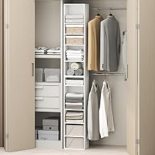 Furinno PASIR 10-Tier Closet Organizers and Storage, Open Shelf, Storage Organizer, 12-Inch Width, for Closet, Bedroom, White