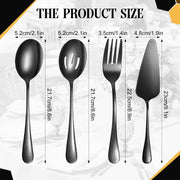 Yetene Halloween Serving Utensils Set, Stainless Steel, Black, 19 Piece