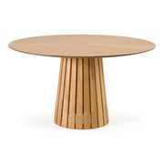 Weiss - Mid-Century Modern Natural Oak Round Dining Table by Limari Home – Rubberwood, Natural, Model LIM-85572