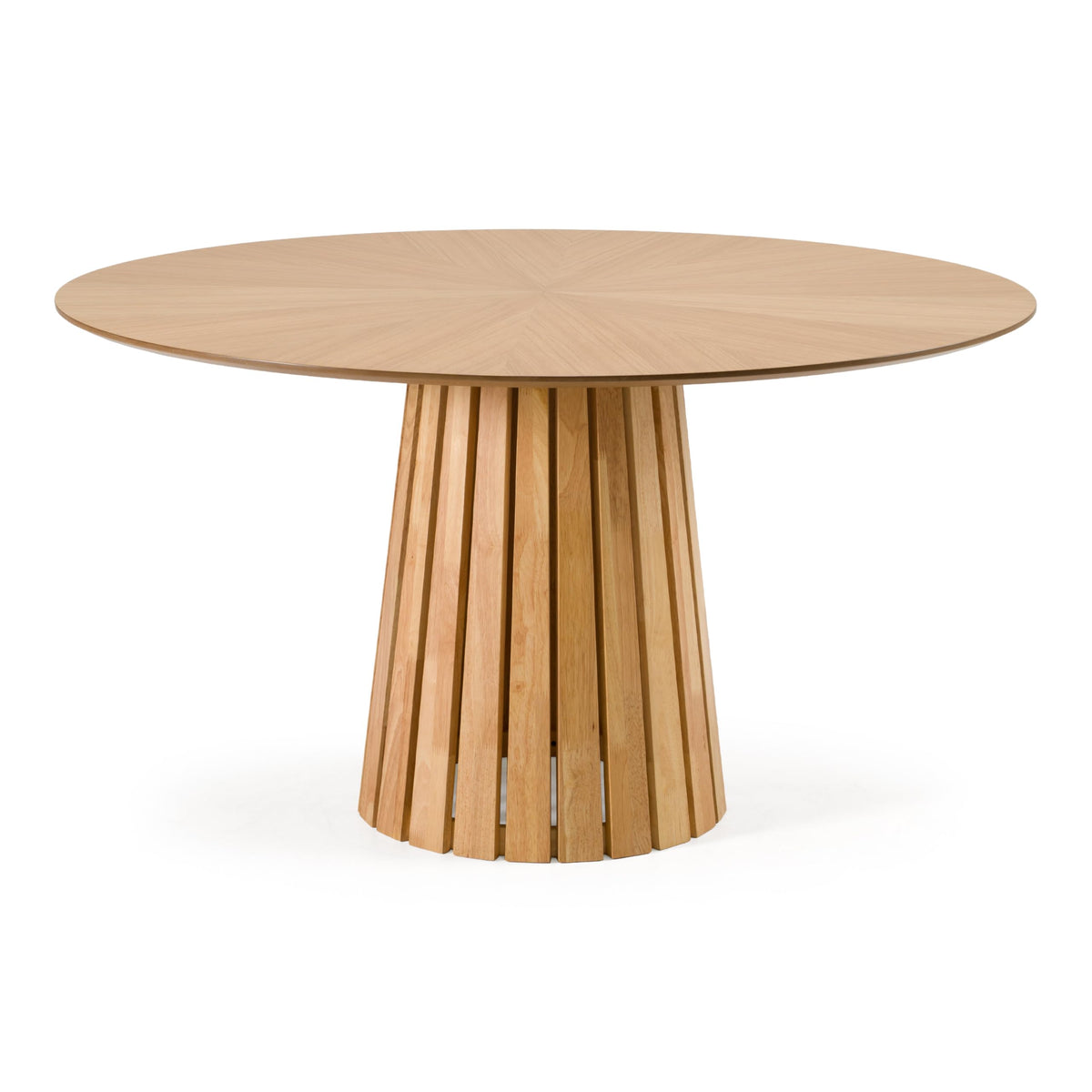Weiss - Mid-Century Modern Natural Oak Round Dining Table by Limari Home – Rubberwood, Natural, Model LIM-85572