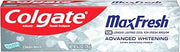 Colgate MaxFresh Advanced Whitening Toothpaste for Bad Breath, Fluoride Formulated, Helps Whiten Teeth and Leaves Breath Feeling Fresh for Hours, Fights Cavities, Clean Mint, 6.3 oz