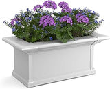 Mayne 4822-W Yorkshire Window Box, 2-foot, White | Self-watering, All season, Fade resistant, Customizable, Mounting brackets included, Built-in overflow, 15-year warranty