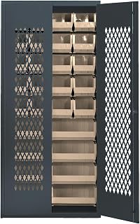 QUANTUM STORAGE SYSTEMS Beige Specialty Cabinet W/28 Ivory Bins