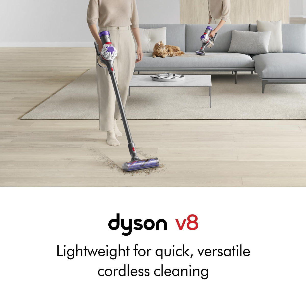 V8 Cordless Vacuum (Renewed Premium) by Dyson – 0.14 gallons, Silver/Nickel, Model 400473-03