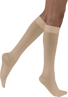 BSN Medical/Jobst-120249 JOBST soSoft, Knee High Compression Socks, Ribbed, 8-15 mmHg, Sand, SM,1pair