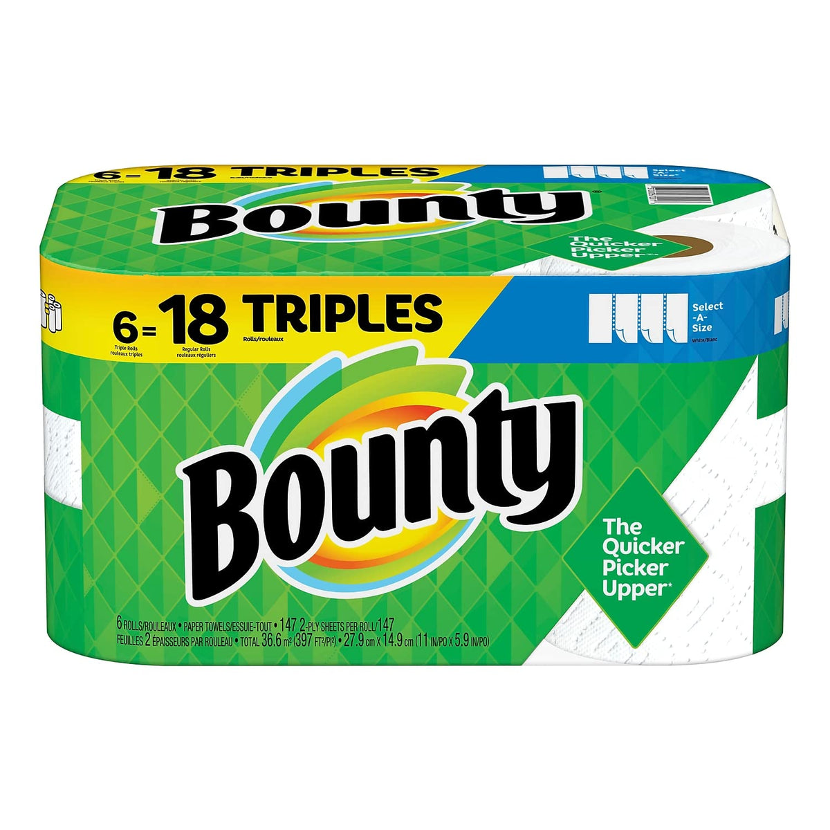 Bounty White / 1 / 147 Count (Pack of 6) Paper Towels
