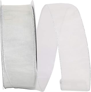 Reliant Ribbon 99663W-070-40K Mesh Display Value Wired Edge Ribbon, 2-1/2 Inch X 50 Yards, Silver