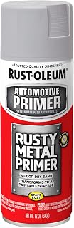 Rust-Oleum Automotive Rusty Metal Primer Spray, Flat Light Gray | Rust Preventive | Fast Dry | Wet or Dry Sand | Transforms to a Paintable Surface | Comfort Tip | Any-Angle Spray