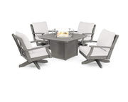 ® Braxton Deep Seating Set by Polywood – Onesize, High Density Polyethylene, Slate Grey / Textured Linen, Pack of 5, Model PWS543-2-GY152939