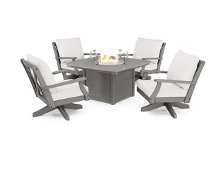 ® Braxton Deep Seating Set by Polywood – Onesize, High Density Polyethylene, Slate Grey / Textured Linen, Pack of 5, Model PWS543-2-GY152939