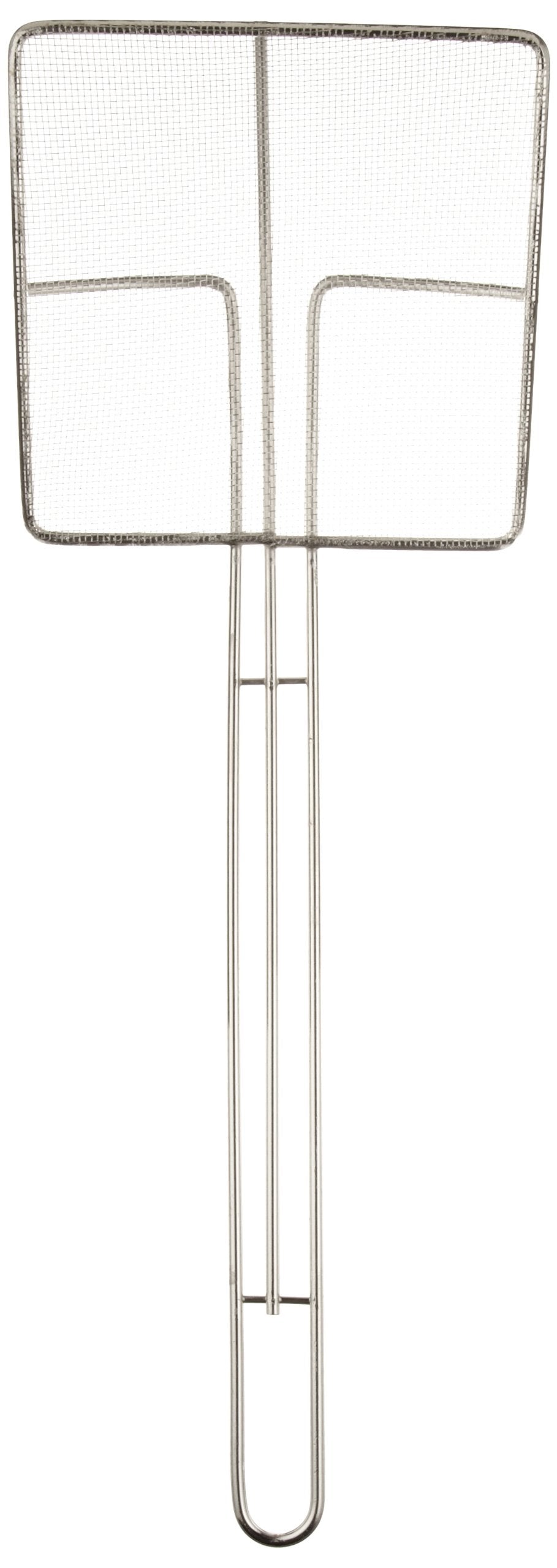 6-3/4" Square Fine Mesh Skimmer with 14" Long Handle by Adcraft – Alloy Steel, Silver, Model SQS-7