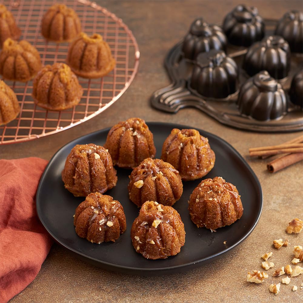 Lil' Pumpkins Cakelet Pan by Nordic Ware – 2 Cup Capacity, 2.0 cups, Aluminum, Bronze, Model 89048