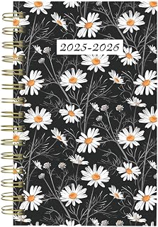 Blueline Essential Academic Daily/Monthly Planner, August 2025 to July 2026, Twin-Wire Binding, Poly Cover, 8" x 5", Blossom Design, White (CA214PG.01-26)