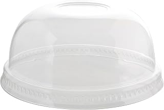 Fineline Super Sips 95mm PET Dome Lid No-Hole, Clear