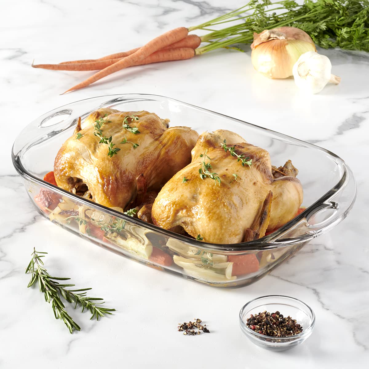 4-Quart Premium Rectangular Baking Dish by Anchor Hocking – 4 Quart, Glass, Clear, Pack of 3, Model 81999L11
