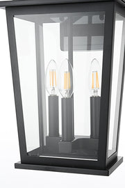 Berks Three Light Outdoor Wall Sconce Black by Lighting Design – Iron, Black, Model OD333W16BK