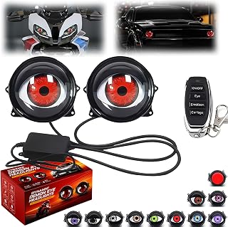2PCS Dynamic Demon Eye Headlights，33 Modes*2-Lens
