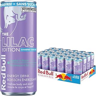 Red Bull Lilac Edition Sugarfree Energy Drink, Grapefruit & Blossom, 24 Pack, 250ml Cans, Sugar Free, Lactose Free