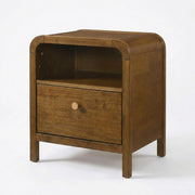 Eldren Wood Nightstand with Solid Rubberwood Frame by Roundhill Furniture – Wood, Walnut, Model B5115N