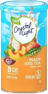 Crystal Light Peach Tea Drink Mix (16 Pitcher Packets, 4 Canisters of 4)