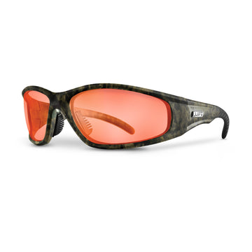 Strobe Safety Glasses (Camo Frame/Amber Lens) by LIFT Safety – One Size, Polycarbonate, Camo Frame/Amber Lens, Model ESR-12CFAB