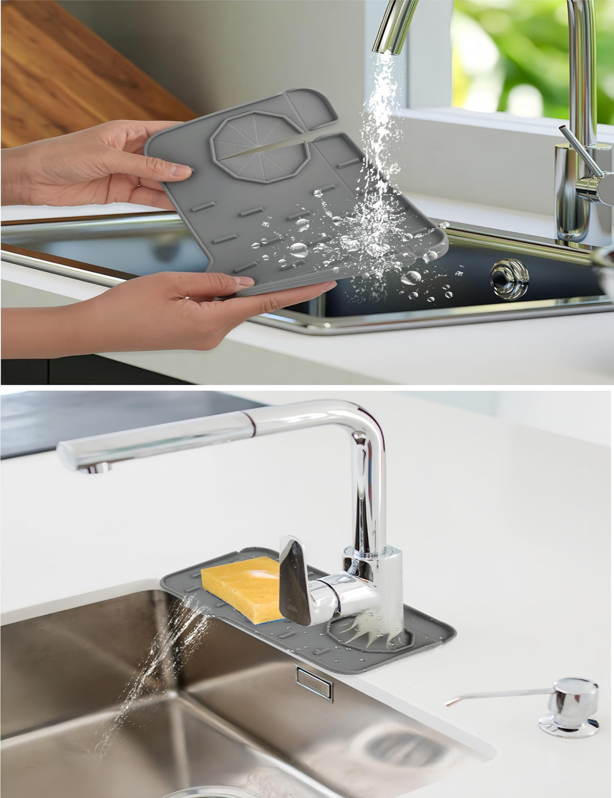 Silicone Faucet Splash Proof Pad by bepisof – Silicone, Grey, Model ZHHAO0275XX