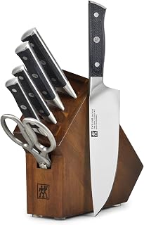 ZWILLING Spectrum Studio Knife Block Set - 7 Piece | Forged & Made in Germany, Elegant Micarta Handles, Acacia Block