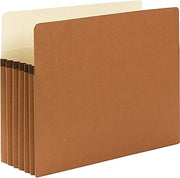 SMEAD File Pocket, Straight-Cut Tab, 5-1/4" Expansion, Letter Size, Redrope, 50 per Carton (73810)