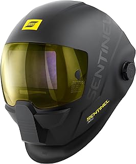 ESAB Sentinel™ A60 Welding Helmet, Black Low-Profile Design, High Impact Resistance Nylon, Large Viewing Area 4.65 in x 2.80 in