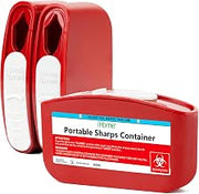 Portable 3 Pack Sharps Container for Travel and Home Use, Mini Container for Needles Disposal Small Sharps Box