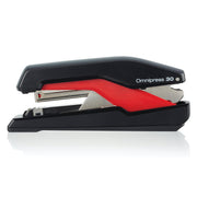 Stapler, Omnipress 30 Stapler, "Press Anywhere for Easier Use", 30 Sheet Capacity, Black/Red () by Swingline – Plastic, Black/Red, Model 5000586A