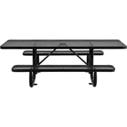 8'L Rectangular Picnic Table by Global Industrial – 96 inches x 60 inches x 30 inches, Steel, Black, Model 695289BK
